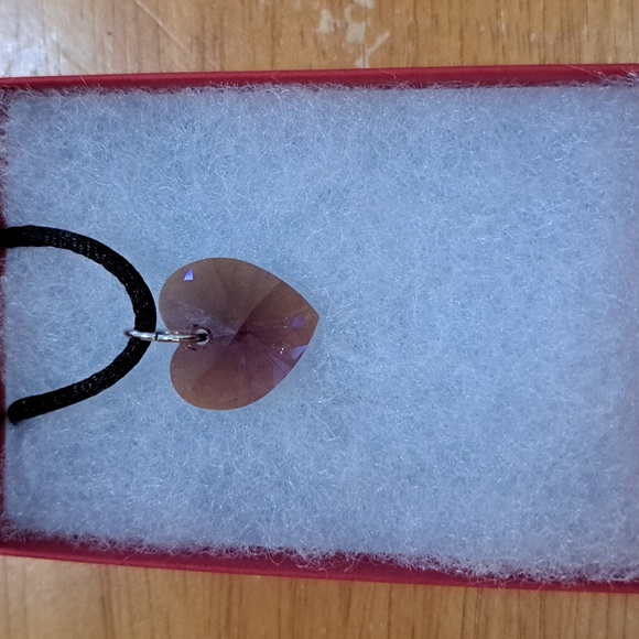 Evening Sunset Crystal Heart Necklace - Picture 3 of 6